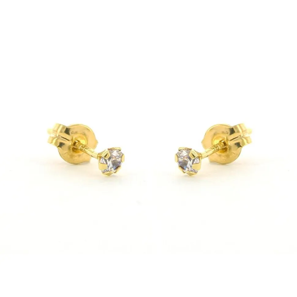 Karma Zirconia Earstuds - 14K Gold