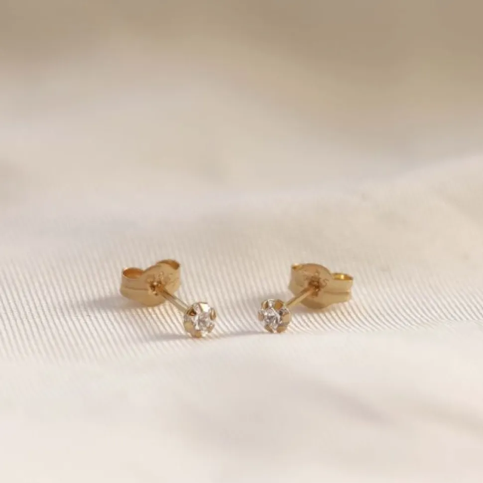 Karma Zirconia Earstuds - 14K Gold