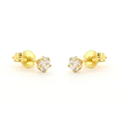 Karma Zirconia Earstuds - 14K Gold