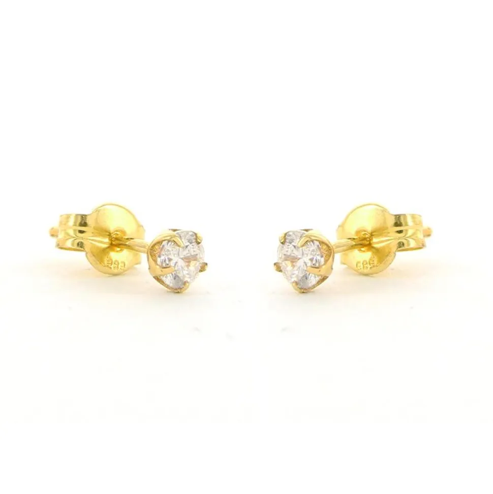 Karma Zirconia Earstuds - 14K Gold
