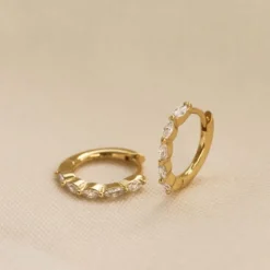 Karma Zirconia Hinged Hoops Berry