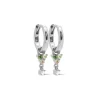 Karma Zirconia Hinged Hoops Flower Green