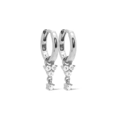 Karma Zirconia Hinged Hoops Flower