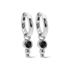 Karma Zirconia Hinged Hoops Nina Black