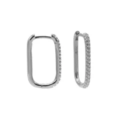 Karma Zirconia Hinged Hoops Round Square