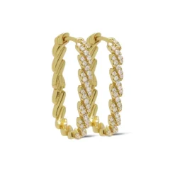 Karma Zirconia Hinged Hoops Sandy