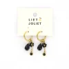 Liet & Joliet oorbellen Flower Black - J8188