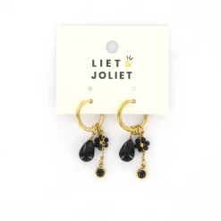 Liet & Joliet oorbellen Flower Black - J8188