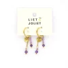 Liet & Joliet oorbellen Heart Purple - J8185