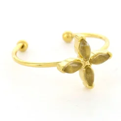 Liet & Joliet Ring Grey Crystal Flower - J7053