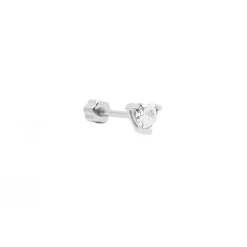 Piercing Zirconia Heart - Silver