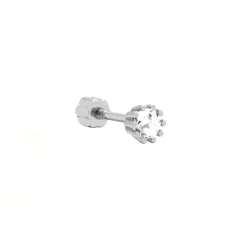 Piercing Zirconia Round Dots - Silver