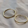 Plain Big Hinged Hoops - Gold Color