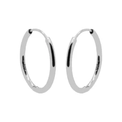 Plain Big Hinged Hoops - Silver