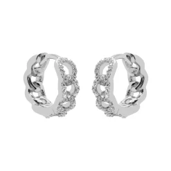 Plain Hinged Hoops Chucky Chain - Silver
