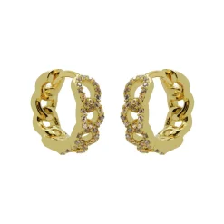 Plain Hinged Hoops Chucky Chain - Gold Color