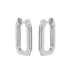 Plain Hinged Hoops Emerald Shaped Goldplated