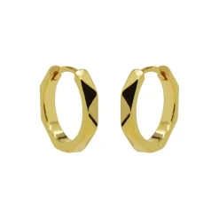 Plain Hinged Hoops Facet - Gold Color