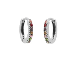 Plain Hinged Hoops Round Fushion - Silver