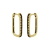 Plain Hinged Hoops Zirconia Black - Gold Color