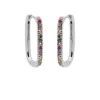 Plain Hinged Hoops Zirconia Fushion - Silver