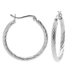 Plain Hoops Twister - Silver