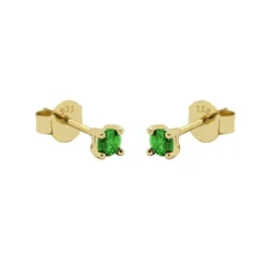 Symbols Zirconia Round Green - Gold Color